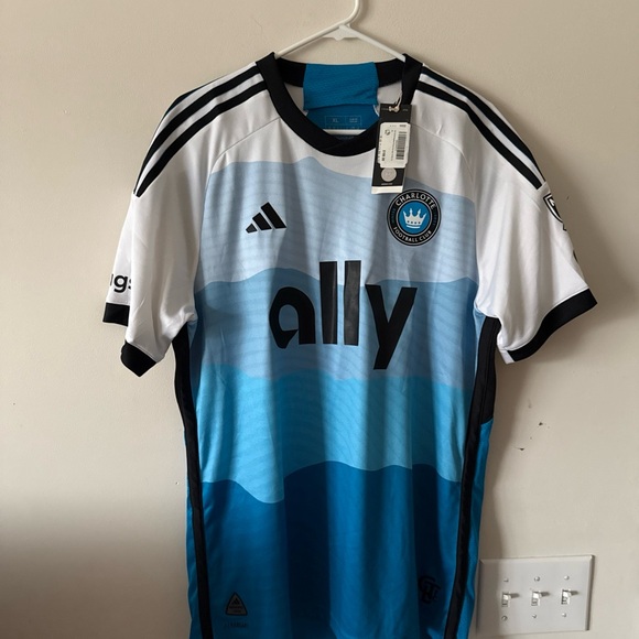 Adidas Blue and White Men's Jersey